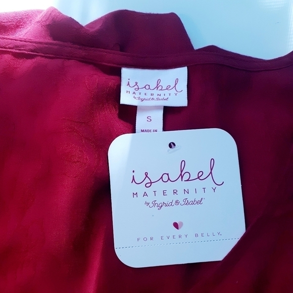 Isabel Maternity Long Sleeves Smocked Floral Jacquard Print Dress Size S - Picture 7 of 16